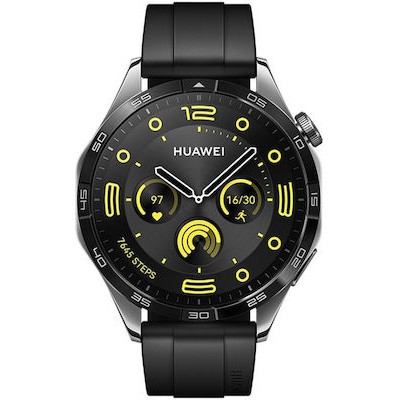 Huawei Watch GT 4 46mm (Black Fluoroelastomer Strap)